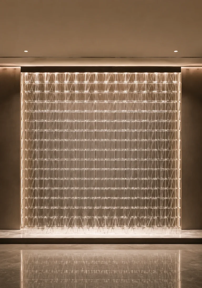 Panneaux suspendus rectangulaires en cristal — Référence d’application 003