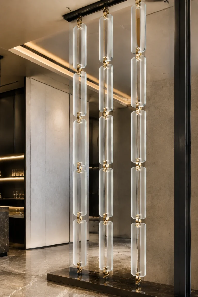 Panneaux suspendus rectangulaires en cristal — Référence d’application 009