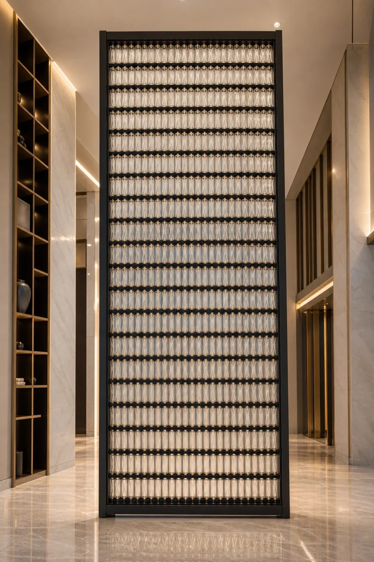 Panneaux suspendus rectangulaires en cristal — Référence d’application 011