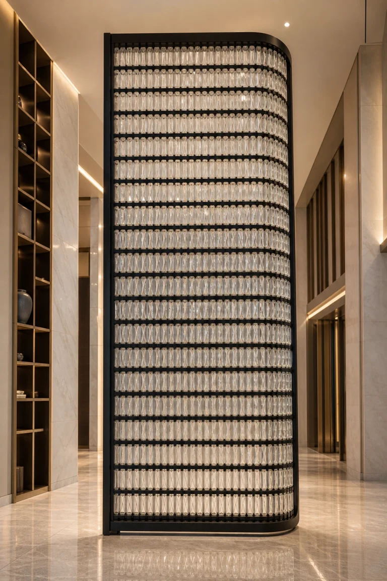 Panneaux suspendus rectangulaires en cristal — Référence d’application 012