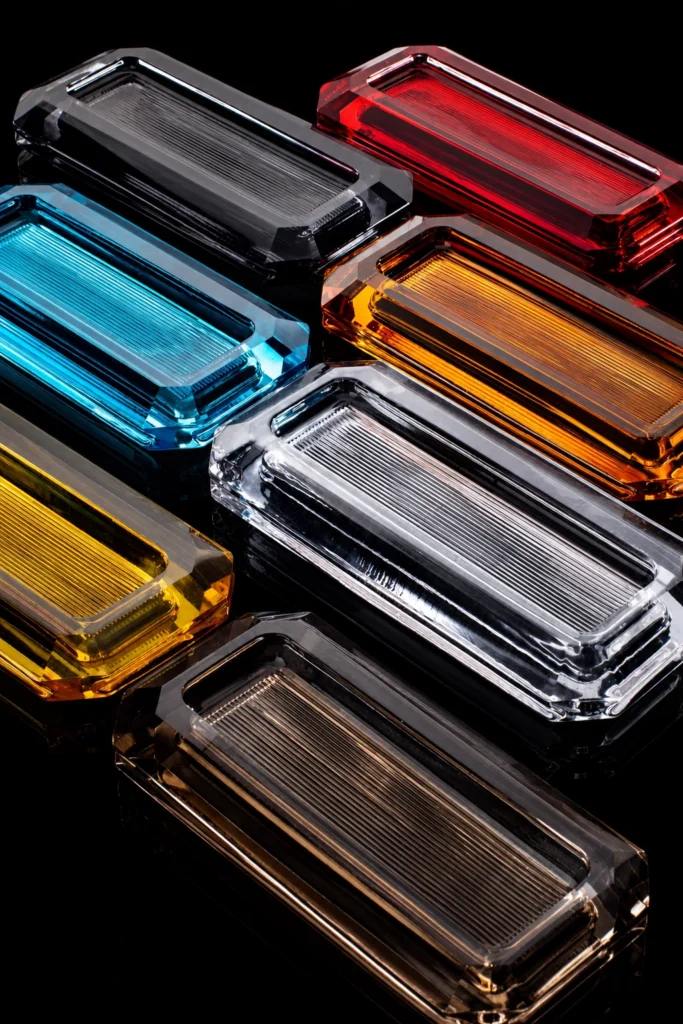 Panneau rectangulaire en cristal texturé à fibre optique — référence produit FO-001